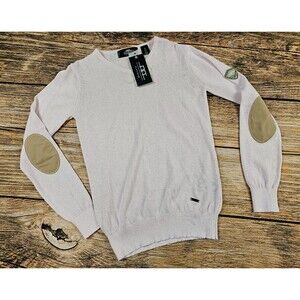 NWT $160 HORSEWARE IRELAND Platinum Womens S Linen Riding Sweater Dust Pink
